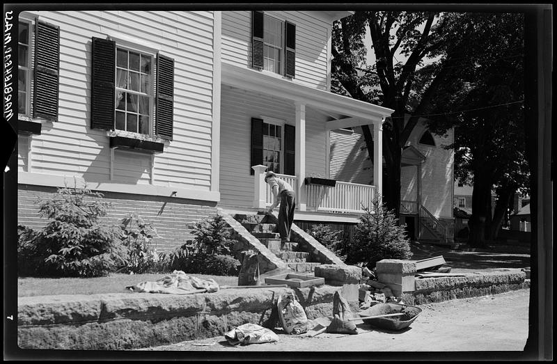 Construction on stairs