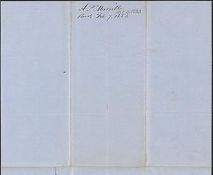 Anson P. Morrill to Samuel Warner, 4 February 1853