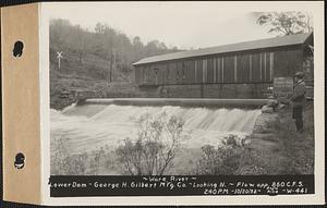 Ware River, lower dam, George H. Gilbert Co., looking north, flow approximately 860 cubic feet per second, Barre, Mass., 2:40 PM, Oct. 20, 1932