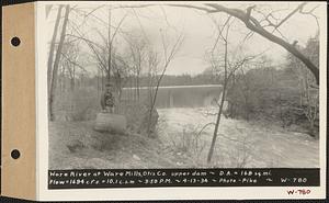 Ware River at Ware Mills Otis Co. upper dam, drainage area = 168 square miles, flow = 1694 cubic feet per second = 10.1 cubic feet per second per square mile, Ware, Mass., 3:50 PM, Apr. 13, 1934