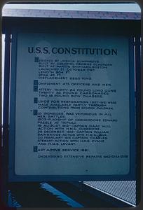 Sign with historical information on USS Constitution