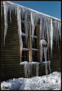 Icicles on building