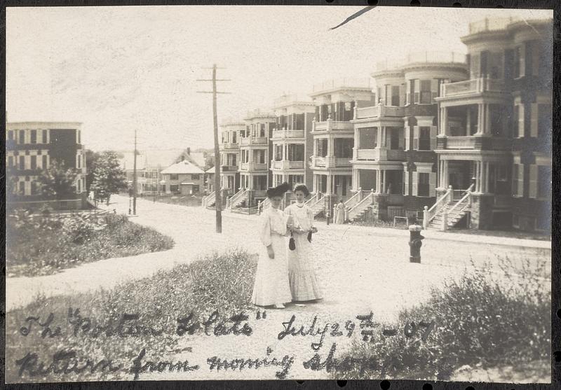 The "Boston Flats" return from morning shopping Digital Commonwealth