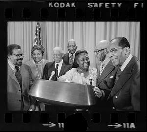 Elma Lewis at City Hall ceremony honoring black artists, Boston