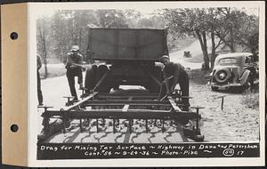 Contract No. 54, Highway in Towns of Dana, Petersham, Worcester County, drag for mixing tar surface, Dana and Petersham, Mass., Sep. 24, 1936