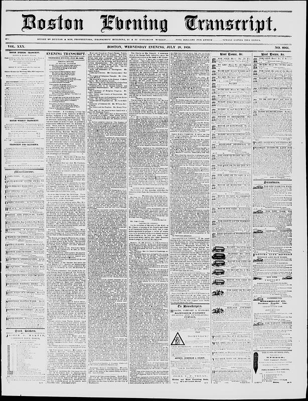 Boston Evening Transcript. July 20, 1859 - Digital Commonwealth