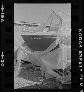 Boat in dry dock