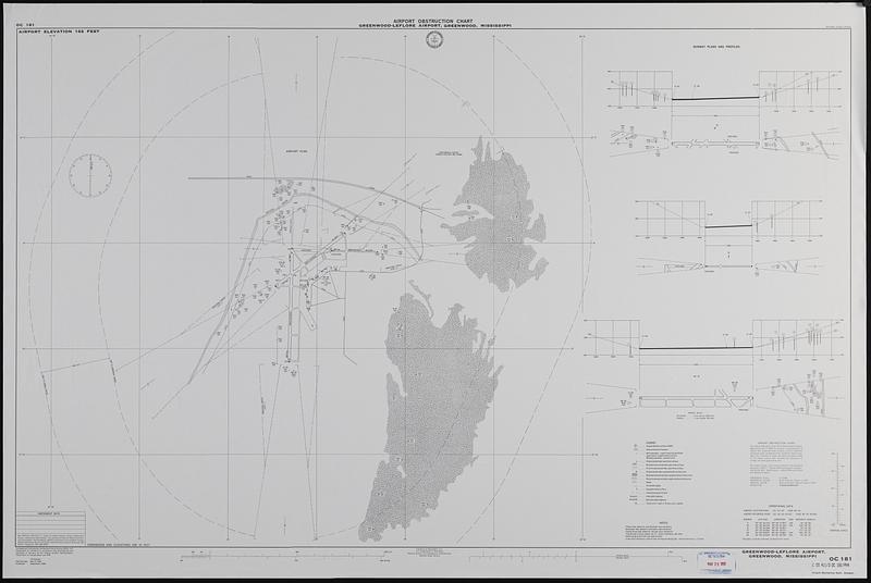 Airport obstruction chart OC 181, Greenwood-Leflore Airport, Greenwood, Mississippi