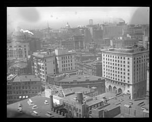 Bird's eye view from the top of the United Shoe Machinery Building toward State House