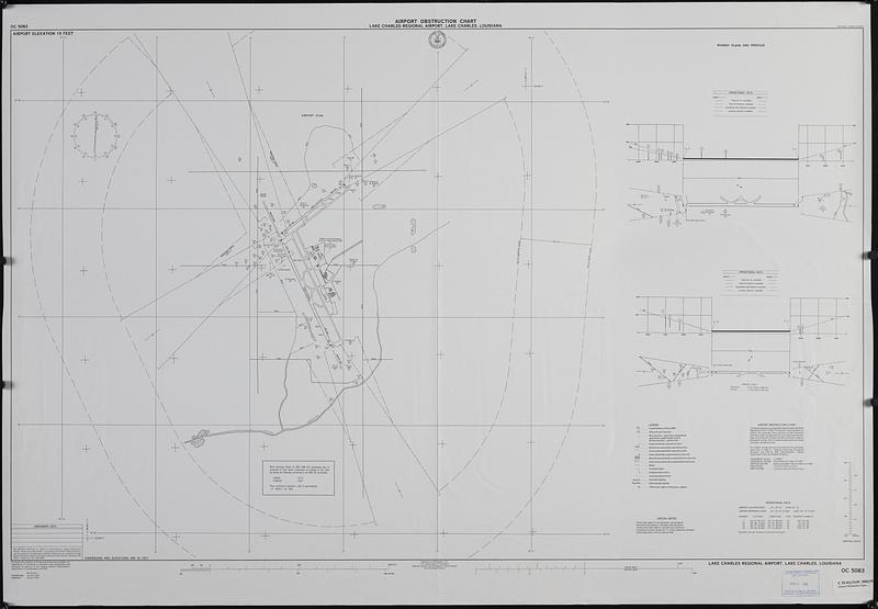 Airport obstruction chart, OC 5083, Lake Charles Regional Airport, Lake Charles, Louisiana
