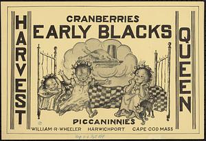 Harvest Queen Cranberries Early Blacks Barrel Box Label