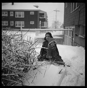 Two children in the snow