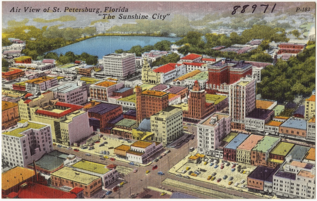 Air view of St. Petersburg, Florida, \, image size:1259x800