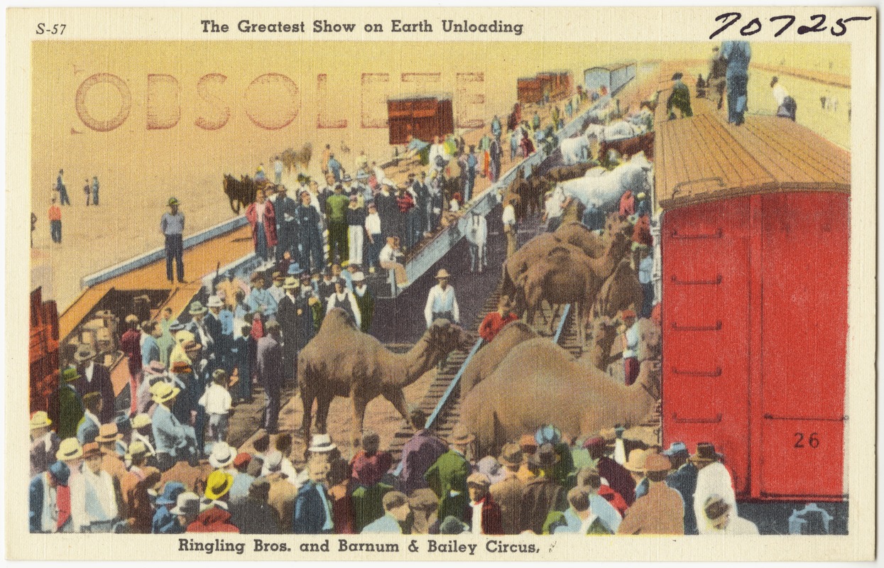 The greatest show on Earth unloading, Ringling Bros. and Barnum & Bailey Circus