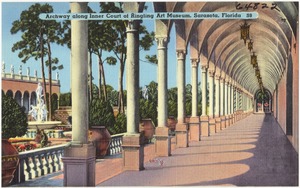 Archway along inner court of Ringling Art Museum, Sarasota, Florida
