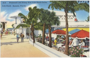 Promenade and dining area, Lido Beach casino, Lido Beach, Sarasota, Florida