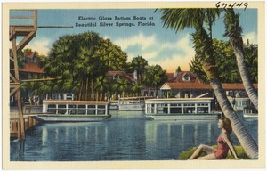 Electric glass bottom boats at beautiful Silver Springs, Florida