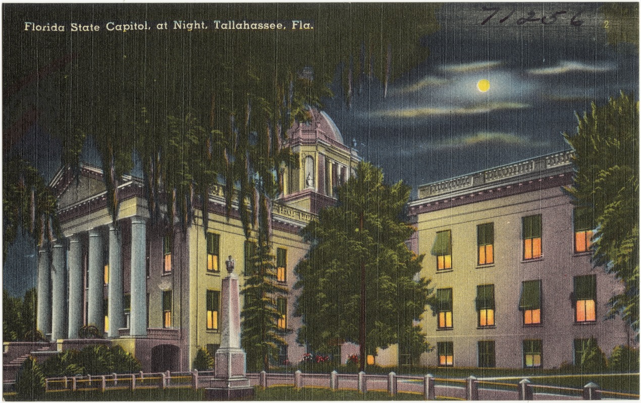 Florida State Capitol, at night, Tallahassee, Florida