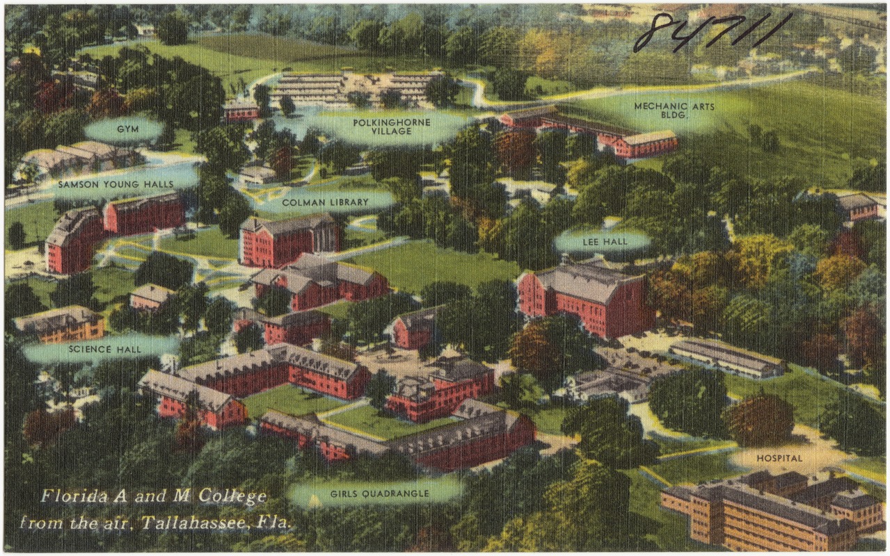 Florida A and M College from the air, Tallahassee, Florida