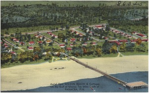 Aerial view, Wilson Beach & Cottages, on the Gulf of Mexico, ten miles south of Panacea, Fla.