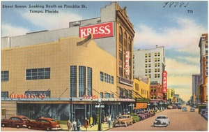 Street scene, looking south on Franklin St., Tampa, Florida
