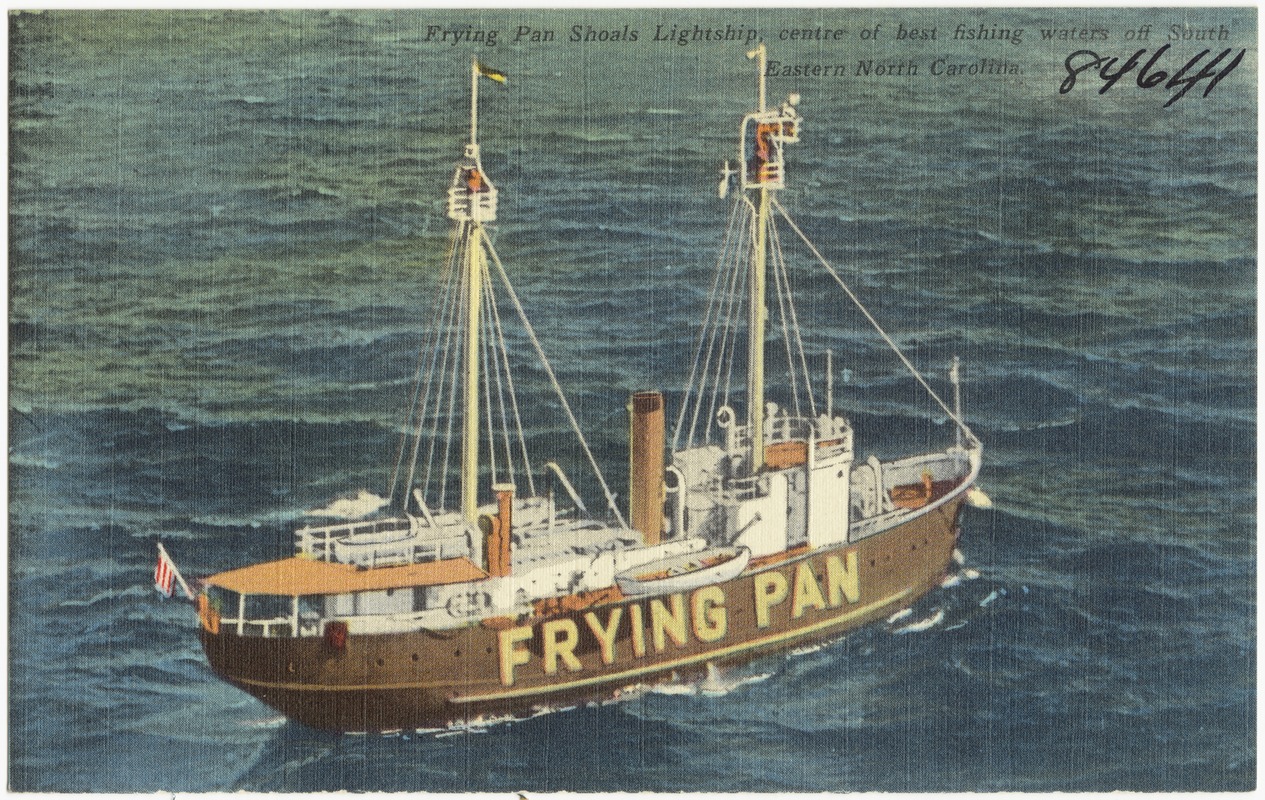 Frying Pan Shoals Lightship, center of best fishing waters off South