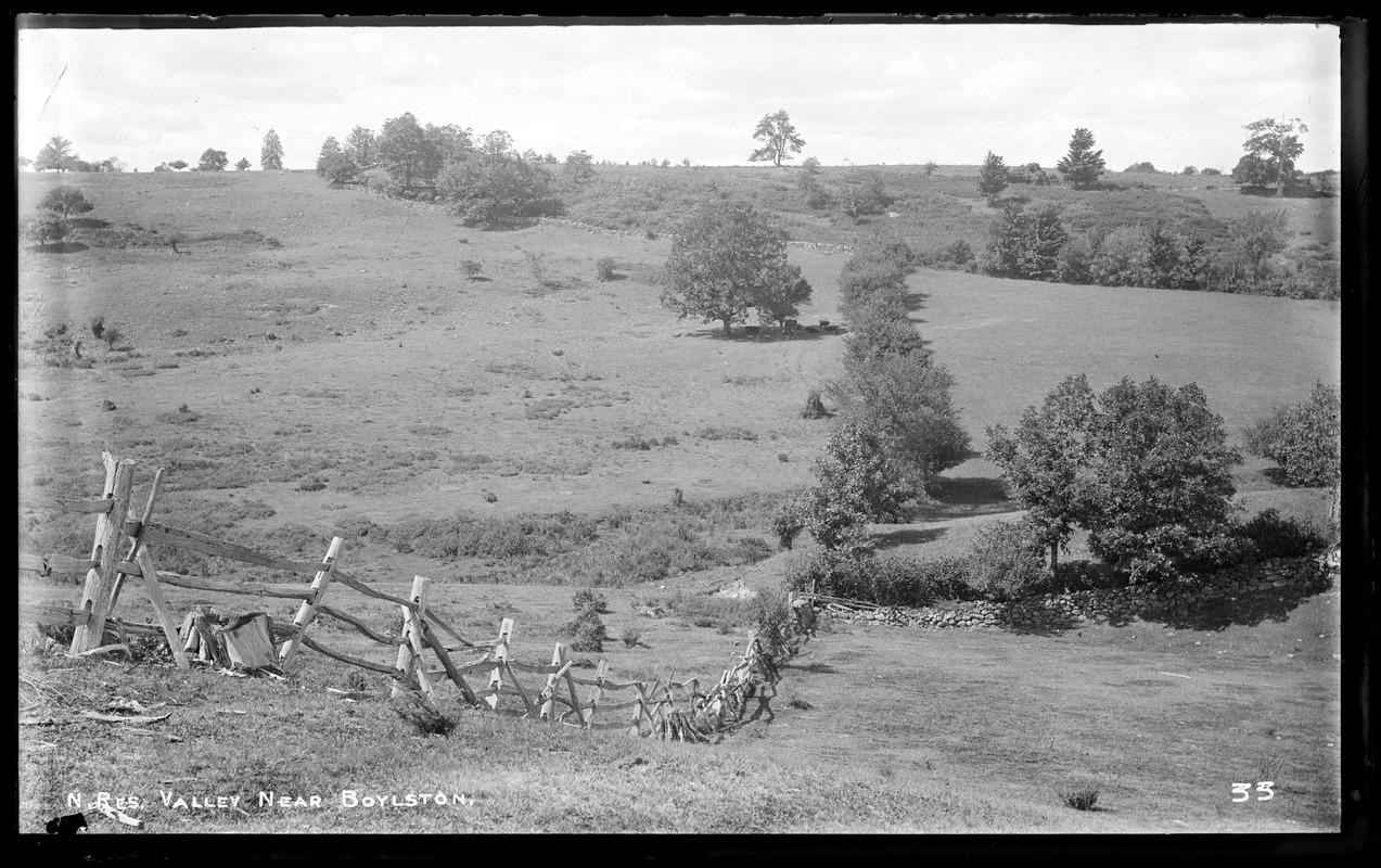 Wachusett Reservoir, valley near Boylston, north of road leading from Boylston to West Boylston