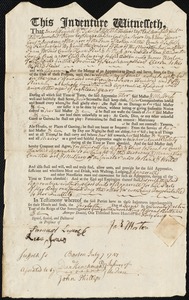 Sarah Ray indentured to apprentice with James Morton of Litchfield, 12 June 1747