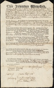 Thomas Foley indentured to apprentice with Moses Ayres of Boston, 26 January 1748