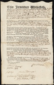 Annah Amos indentured to apprentice with Josiah Fisher of Dedham, 10 January 1748