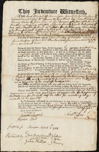 Francis Nesbatt indentured to apprentice with Nicholas Cussens of Boston, 6 April 1748