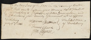 Richard Caswell indentured to apprentice with John Bell of Tewksbury, 3 August 1748