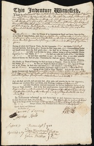 Ann Lane indentured to apprentice with John Fraile of Boston, 6 September 1748