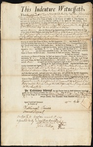 Isaac Luce indentured to apprentice with William Reed of Lexington, 7 March 1749