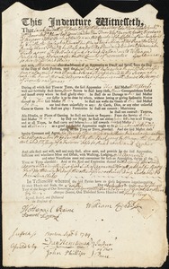 Jeremiah Field indentured to apprentice with William Richardson of Lancaster, 6 September 1749