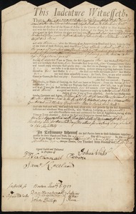 Hannah Snow indentured to apprentice with Joshuah [Joshua] Winter of Boston, 2 January 1752