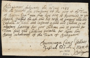 Ann Kisseth indentured to apprentice with Joseph Packard of Bridgewater, 21 February 1753