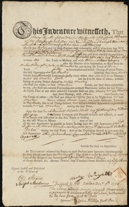 Mary Wayett indentured to apprentice with Jacob and John Hill Wendell of Boston, 19 November 1753