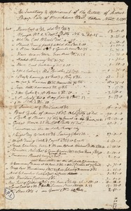 Inventory and appraisal of the estate of Robert Sharp