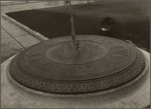 Massachusetts: Granite sundial on Charles River embankment. Memorial to Oliver Wendell Holmes