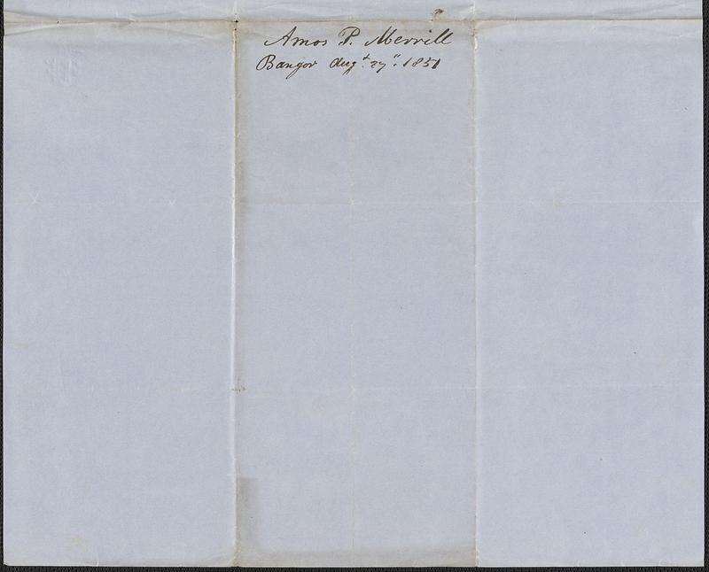 Anson P. Morrill to Samuel Warner, 27 August 1851