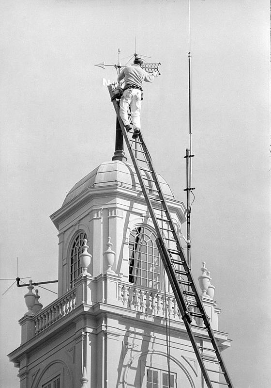 Town Hall weather vane repair, Wareham, MA Digital Commonwealth