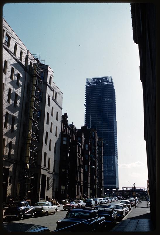 Prudential Tower under construction, Boston