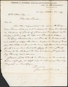 Letter from Prentiss & Flanders to Stillman B. Allen, October 30, 1869