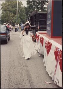 Debbie Butcher as Betsy Ross, parade lineup, Fourth of July parade