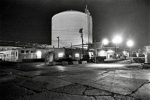 Everett LNG plant at night