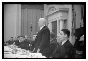 Boston Parks Football Leagues 1937 event, Commissioner William Long standing
