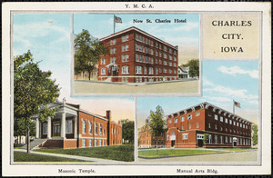 Y.M.C.A. Masonic Temple. Manual Arts bldg. Charles City, Iowa