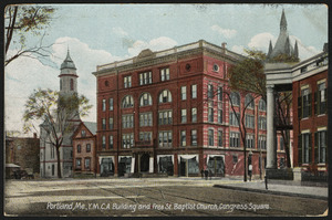 Portland, Me. Y.M.C.A. building and Free St. Baptist Church, Congress Square