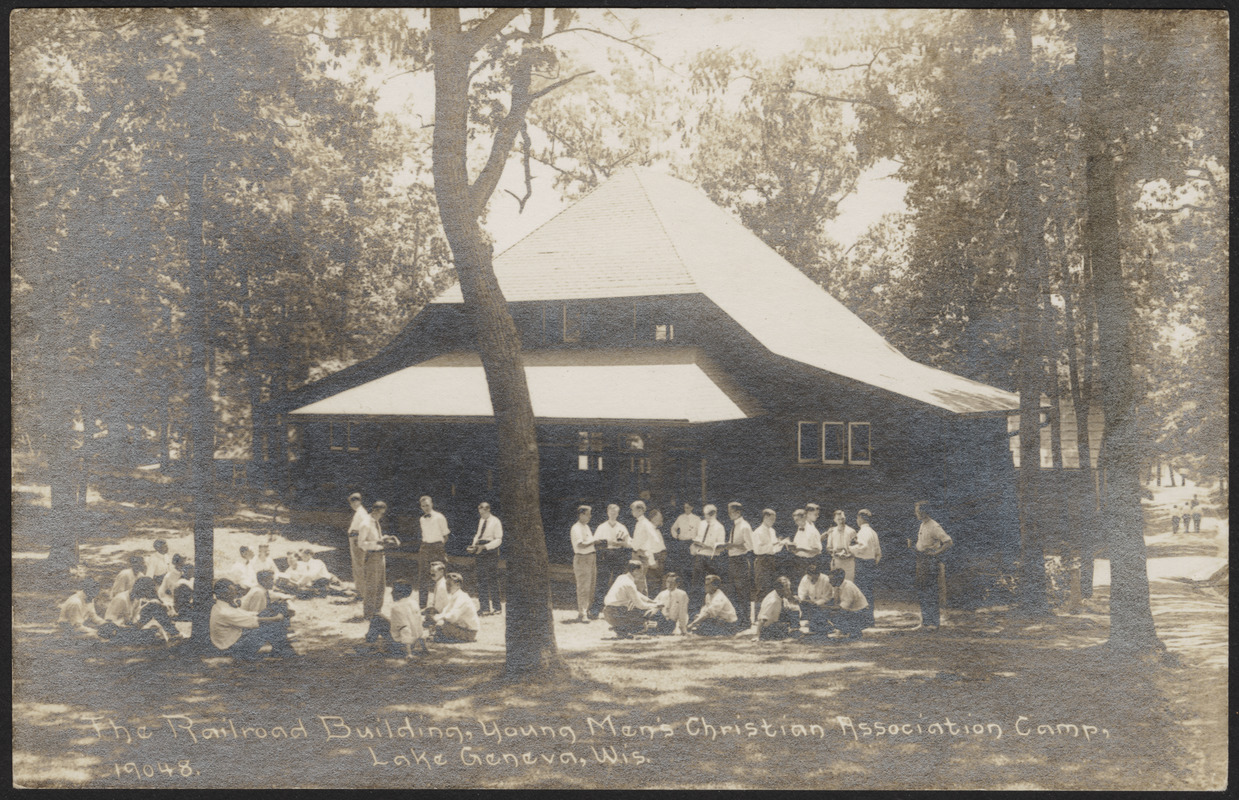 The railroad building, Young Men's Christian Association Camp, Lake Geneva, Wis.